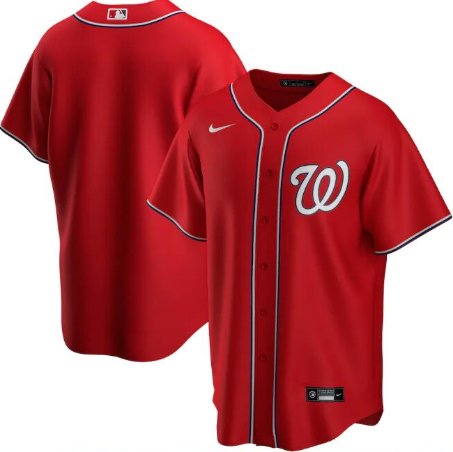Men's Washington Nationals Blank Red Cool Base Stitched Jersey